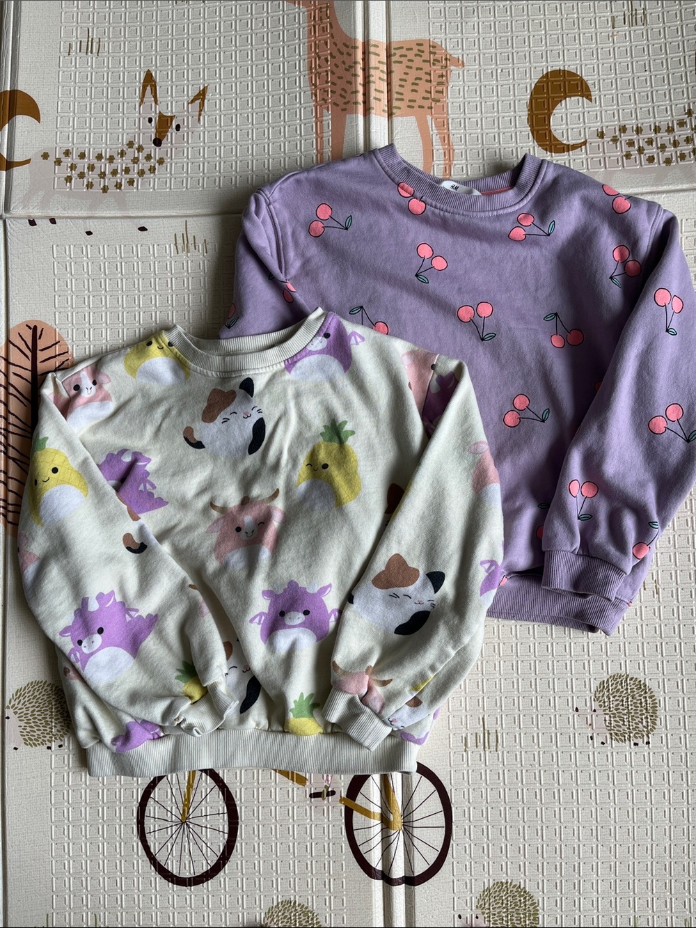 H&M Kids’ Cherry & Animal Print Pullover Sweatshirts (Size: US 8/10)